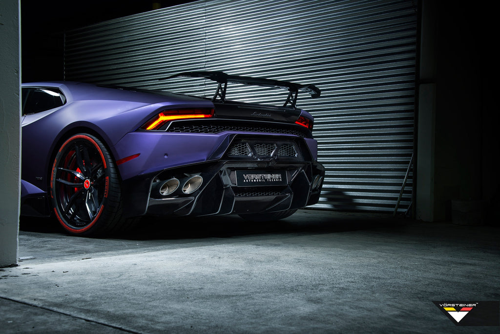 Lamborghini Huracan Novara Edizione Aero Wing Blade w/ Aluminum Uprights Carbon Fiber PP 2x2 Glossy